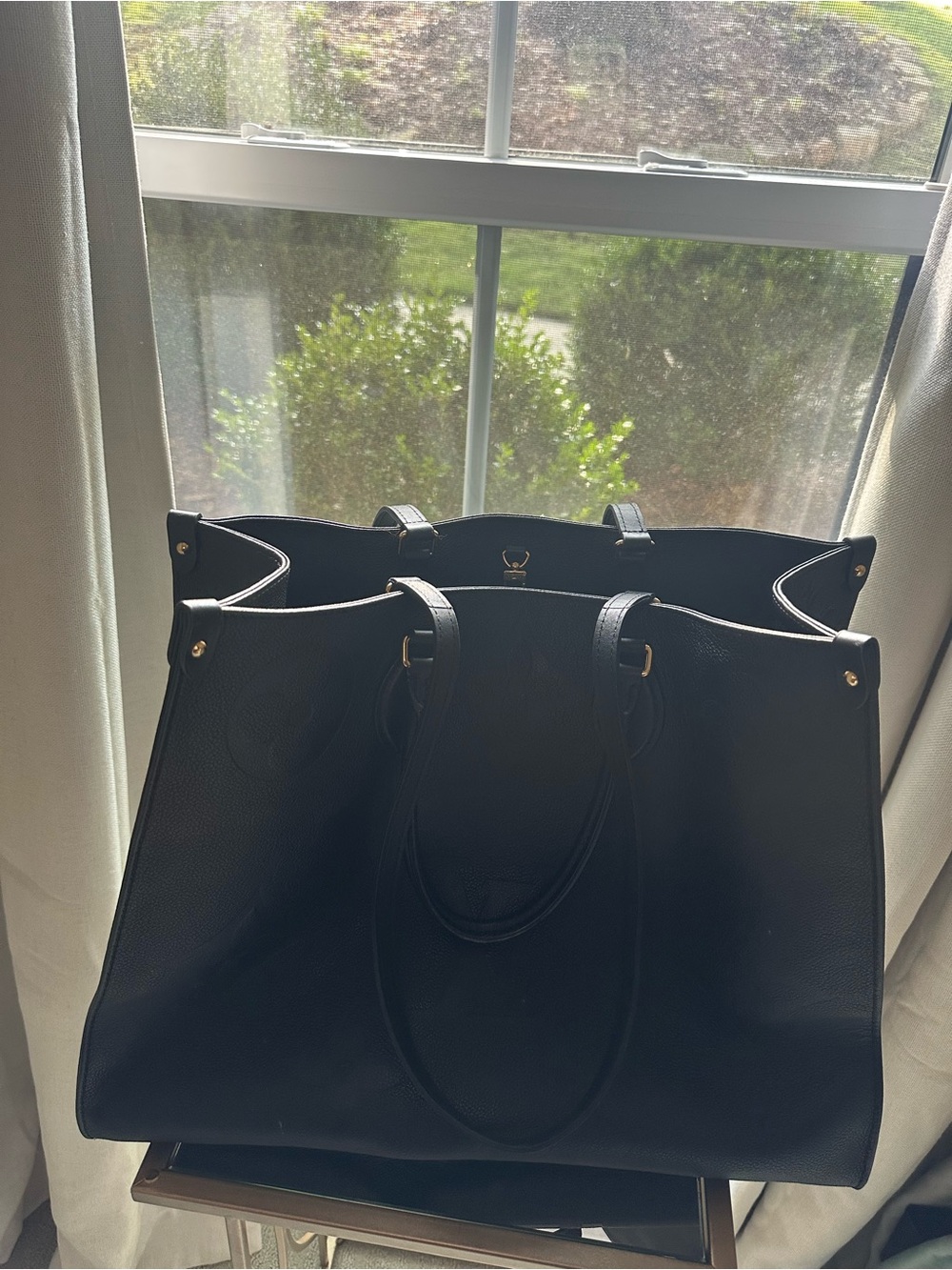 Louis Vuitton Black Embossed Monogram Tote - Picture 5 of 11